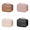 Leather Pu Solid Color Large Capacity Travel Makeup Bag Portable Pouch Wash