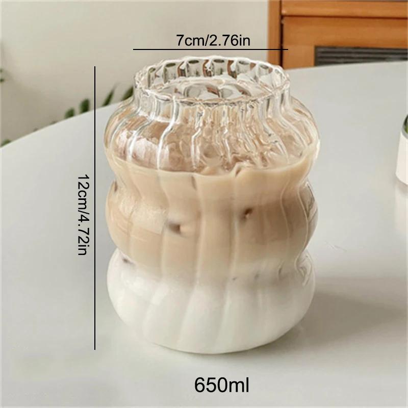 Transparent Glass Cup Creative Ins Exquisite Heat-resistant Tumbler Tea Juice Milk Coffee Mug Home Office Cocktail Beer Glasses