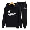 Autumn Winter Hoodies+Pants Two Piece Set Printing Men Womens Hoodies Tracksuits Jogger Pants Thick Warm Clothes Men