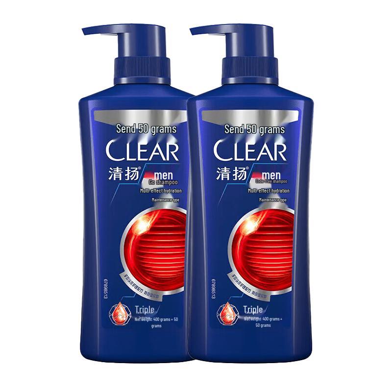 Шампунь Clear Men против перхоти с увлажняющим эффектом, 2 x 450 г