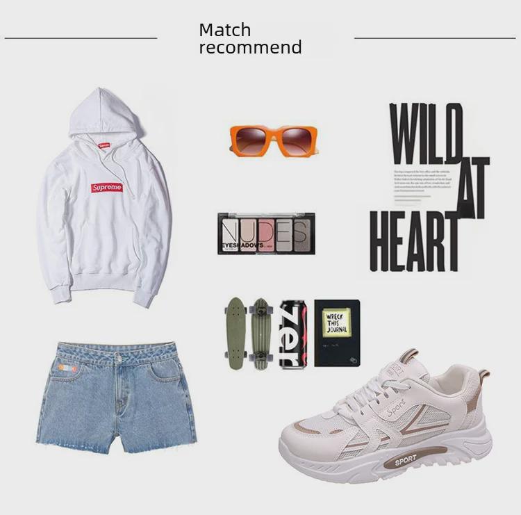 Повседневные кроссовки на толстой подошве с сетчатым верхом и шнуровкой, весна/лето 2025 г. – сверхлегкие кроссовки с мягкой подошвой для женщин.