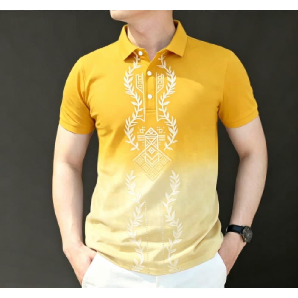 Men's Fashion Bohemian 10 Colors Print Polo Shirt Men's Outdoor Street Short Sleeve Tees Top Summer Casual T-shirt Men's and Women's Polo Shirt