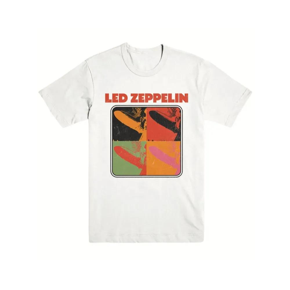 Футболка Rock Band Led Zeppelin Унисекс и Женская Летняя Готическая Одежда Модная Повседневная С Круглым Вырезом С Коротким Рукавом Топ Уличная Мода