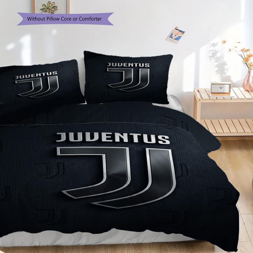 Juventus Heritage Pride Three-piece set (1 * duvet cover + 2 * pillowcase, without core) Soft and comfortable Duvet cover and pillowcase