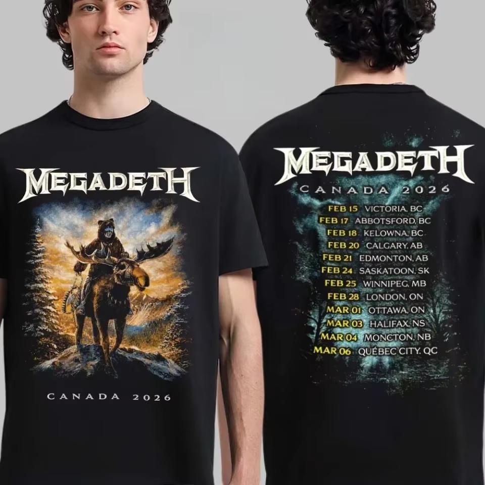 Megadeth European Farewell Tour Merch Cotton Tshirt Summer Unisexs Womens Streetwear Yk Style Oversized Casual Clothing