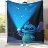 Милое Фланелевое Одеяло с Мультяшным Узором 'S-Stitch', Ультра Мягкий Теплый Плюшевый Плед для Дома, Спальни, Кровати, Дивана, Походный Пикник, Подарок для Детей