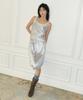 Шелковый топ-камзол RESIS с кружевом [Серебристый] / Rf3Lsh501