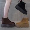Женские зимние ботинки 2025 новые зимние на толстой подошве с внутренней платформой короткие ботинки популярные бархатные утепленные в иностранном стиле ботинки Мартина хлопковые туфли