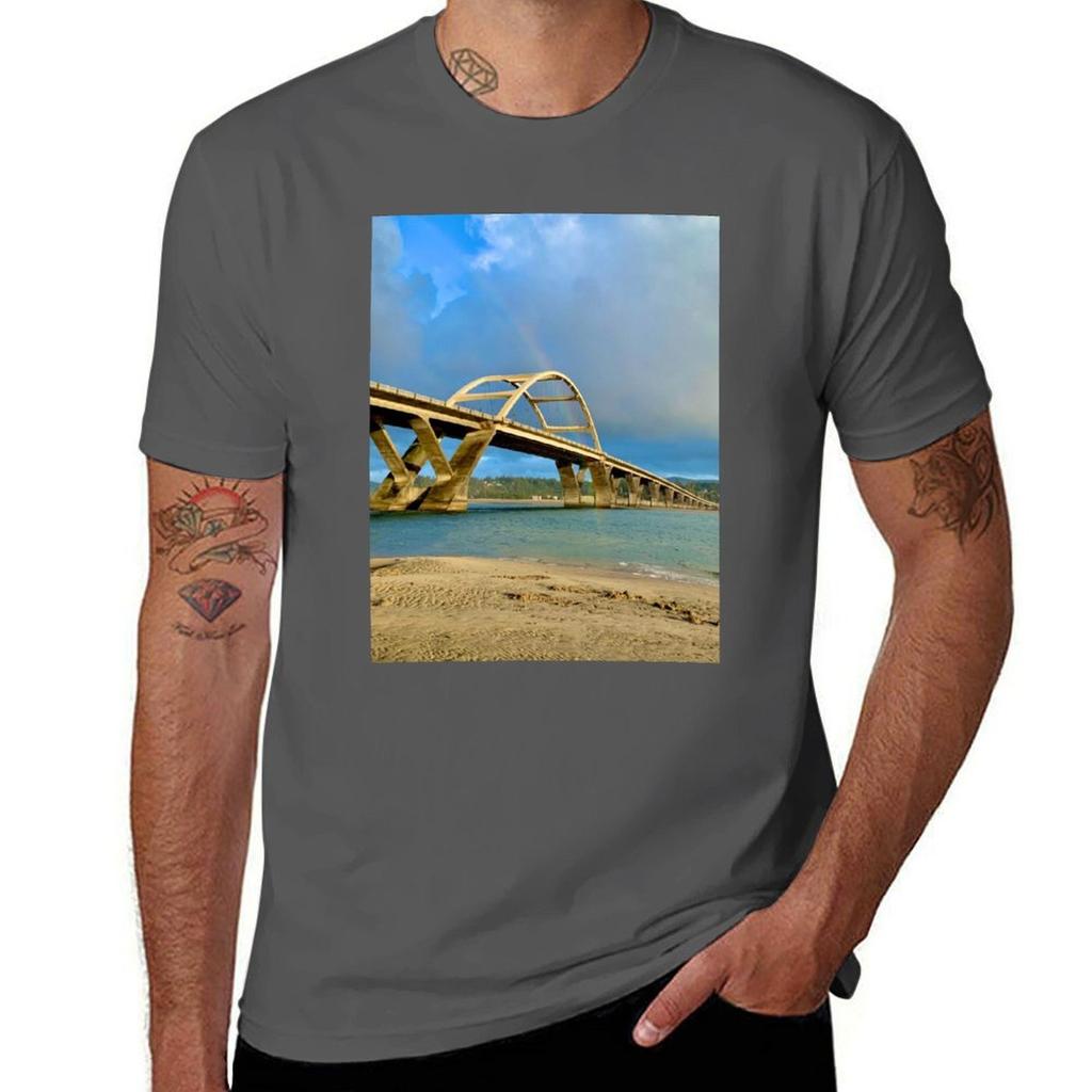 Alsea Bay Bridge Tshirt Casual Minimalist Short Sleeve Top