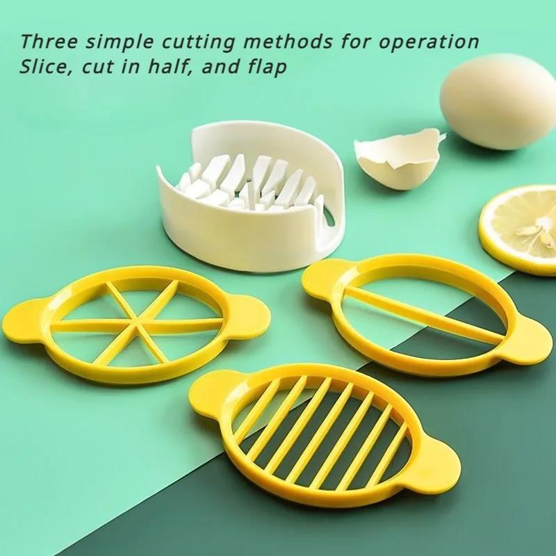 New 1set 3 In 1 Egg Slicer Multi-functional Egg Cutter Kitchen Creative Tool Kitchen Accessories 2