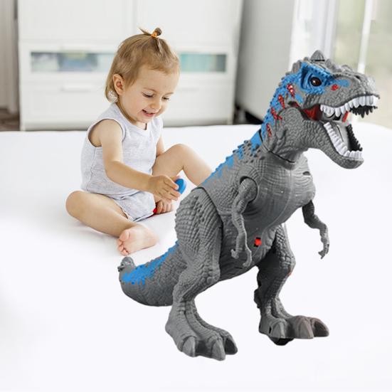 Электрическая модель динозавра, игрушка со световыми и звуковыми эффектами, питание от батареи, реалистичная фигурка динозавра, подвижное соединение и распыление, имитация динозавра