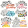 6pcs Happy Birthday Silicone Molds Birthday Alphabet Fondant Silicone Mold Letters Silicone Fondant Cake Molds For DIY Cake Decorating Clay Set