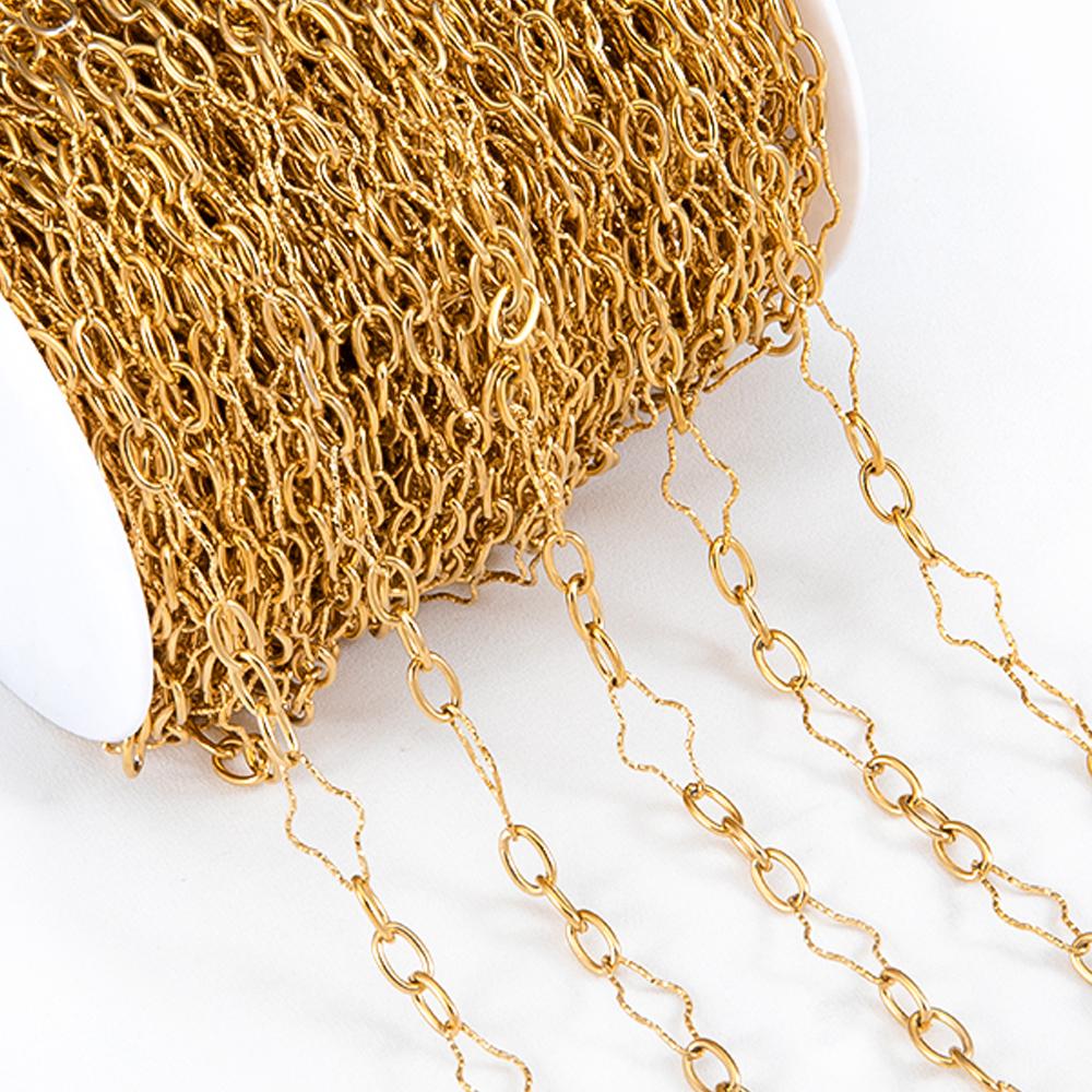 1Meter Fahsion Necklace Chain Stainless Steel 8 Shape Cross Double Loop Link Chain DIY Handmade Bracelet Material Jewelry Making