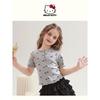 Детская футболка Hello Kitty с коротким рукавом 2025 Новый летний топ в горошек Детская одежда для девочек Модный