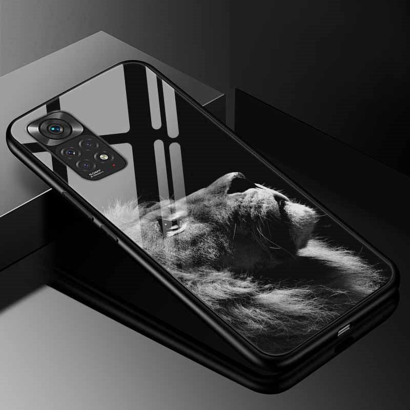 For Xiaomi Redmi Note 11s Case Tempered Glass Fashion Cover for Redmi Note 11 Pro 5G Global Note11 Case, 9s 10s Bumper Note11s