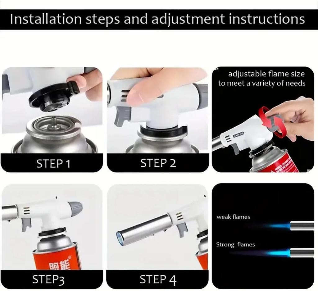 Кулинарная Профессиональная Кухня Бутановая Горелка Пламя Пистолет Паяльная Лампа Приготовление Пайка Бутан Автоподжиг Газовая Горелка Зажигалка Нагрев