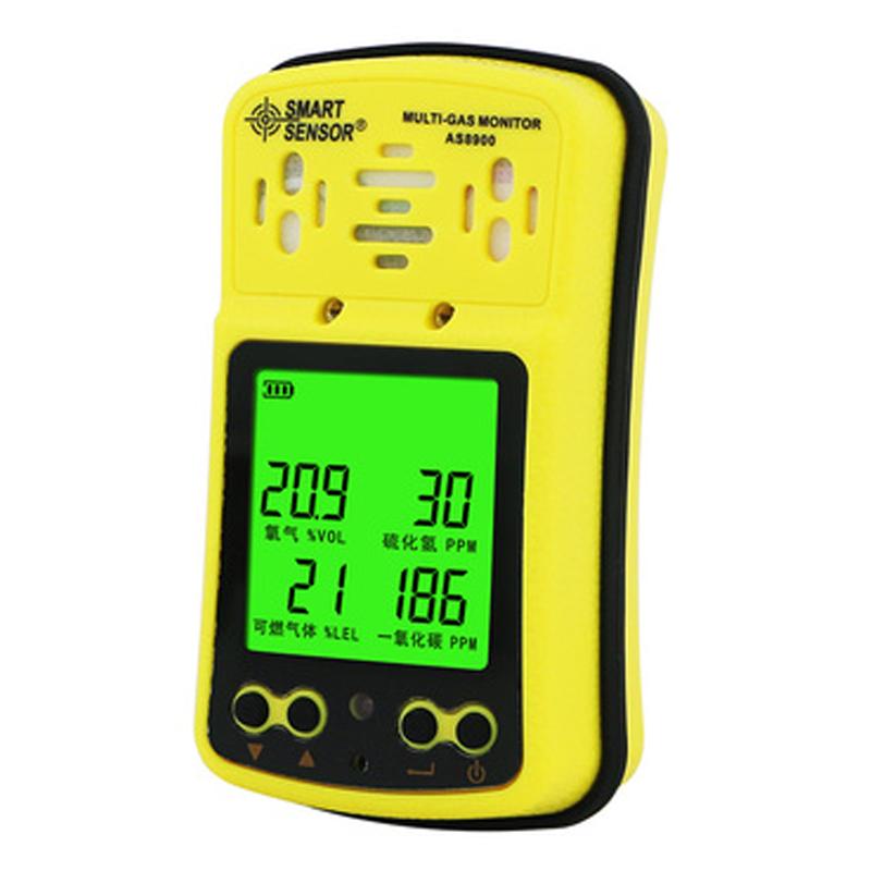 SMART SENSOR AS8900 Многофункциональный портативный детектор газа-монитор 4 в 1 O2 H2S CO Горючий газ Кислород Сероводород Угарный газ