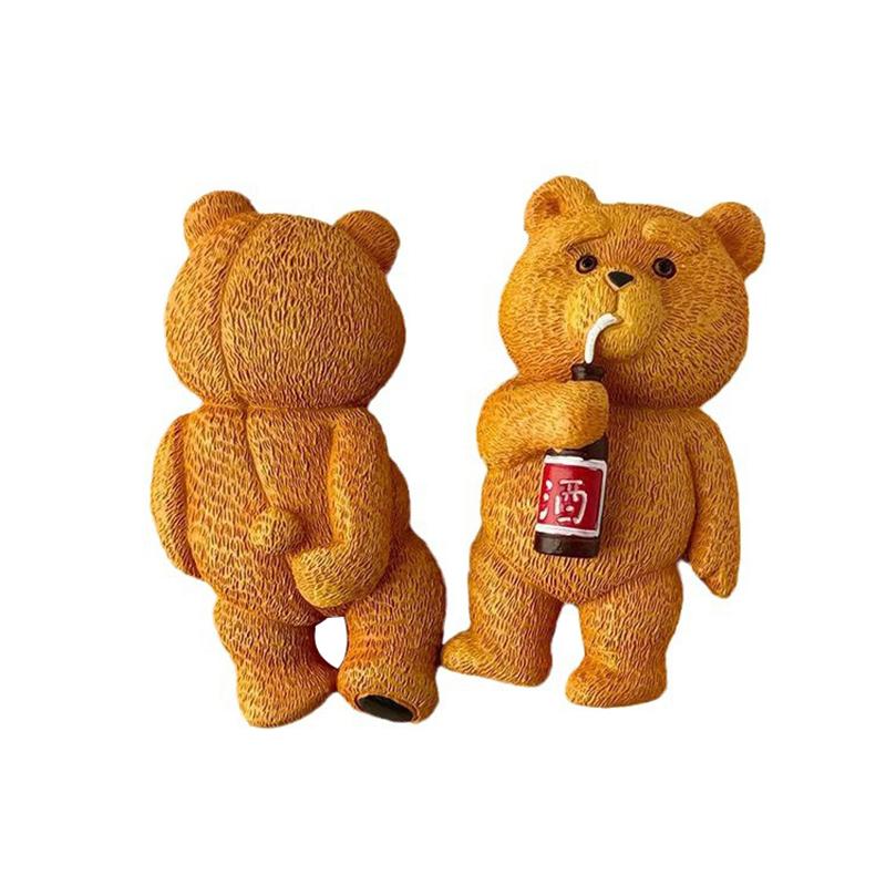 2 шт. Американский мультфильм Милый Медведь Смола Трехмерные Наклейки на Холодильник Кавайи Креативные Магнитные Наклейки Декор Кухни