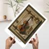 Violin and Music Still Life Tin Plaque Poster Customized Wall Art Retro Vintage Metal Signs for Man Cave Mancave Decoration Room