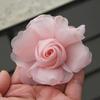 5Pcs DIY Artificial Roses Flower Organza Burnt Fabric Hair Flowers  Women Hair Accessories