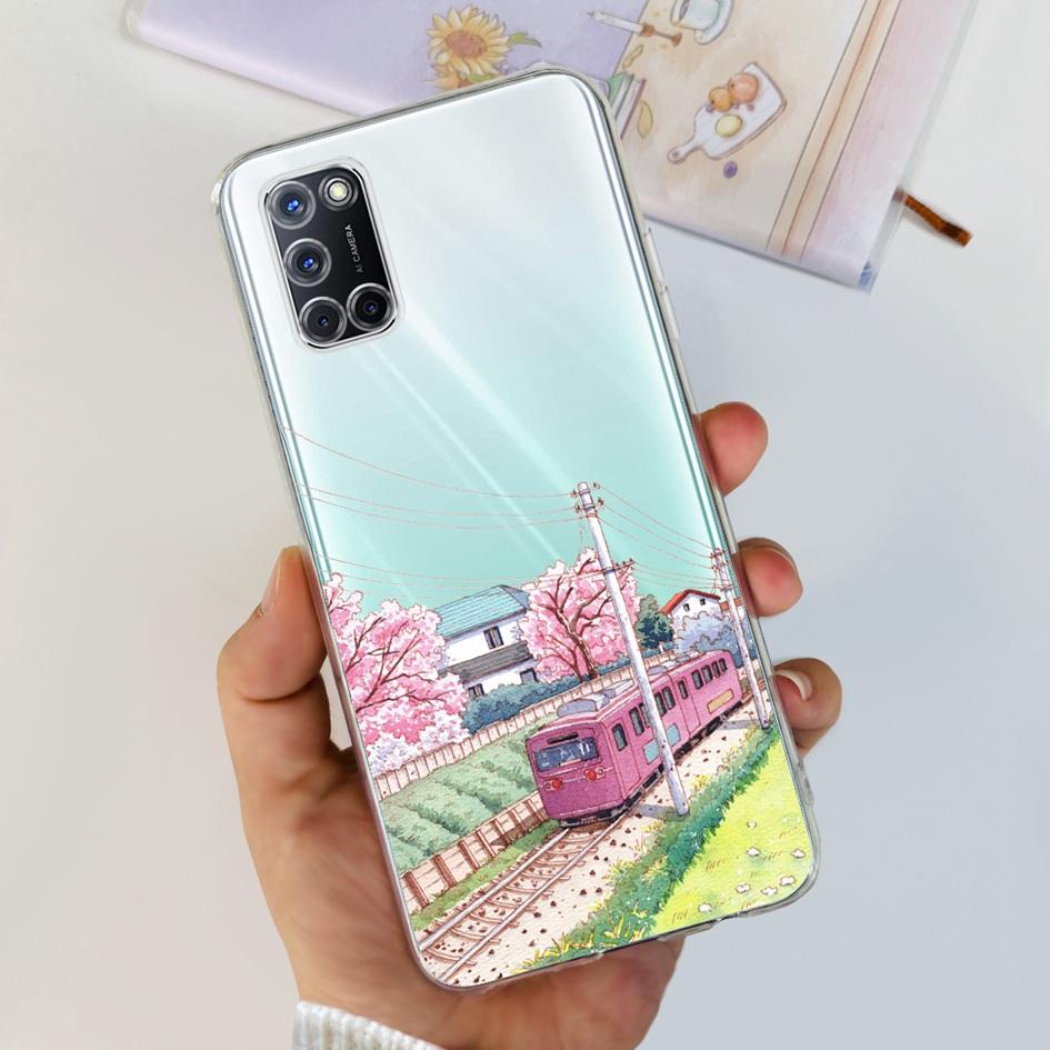 Чехол для OPPO A52 OPPOA52 CPH2069 A 52 Чехол для телефона с цветами Модный прозрачный силиконовый мягкий ТПУ задняя крышка для OPPO A72 A92 Coque