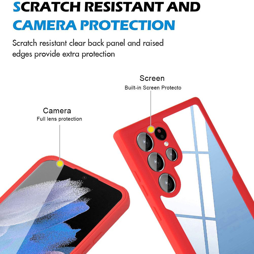 Роскошный Прозрачный Чехол 360 на Все Тело Для Samsung S24 S23 S22 Ultra S21 FE Plus A53 A52 A32 A12 A13 A33 5G Защитная Крышка Передняя Задняя
