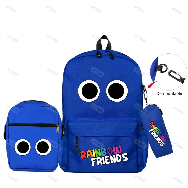 3 шт./компл., оригинальные рюкзаки с радужными друзьями для мальчиков и девочек, школьный рюкзак большой емкости, игровой рюкзак, сумка-пенал