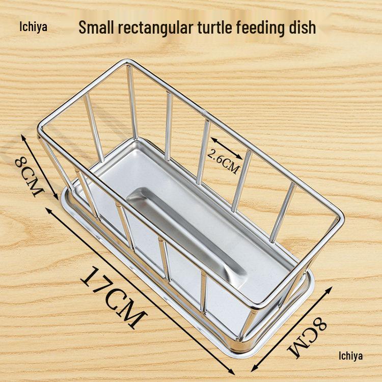 304 Stainless Steel Turtle Feeder: Semi-aquatic & Land Turtle Bowl, Water Bowl, Feeding Trough