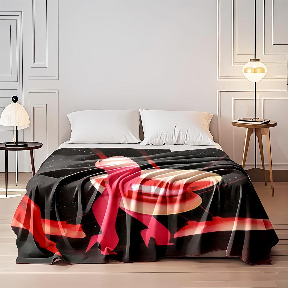 Surreal composition of lips, high heels, and human forms against a starry sky. for all seasons blanket lunch break throw gift