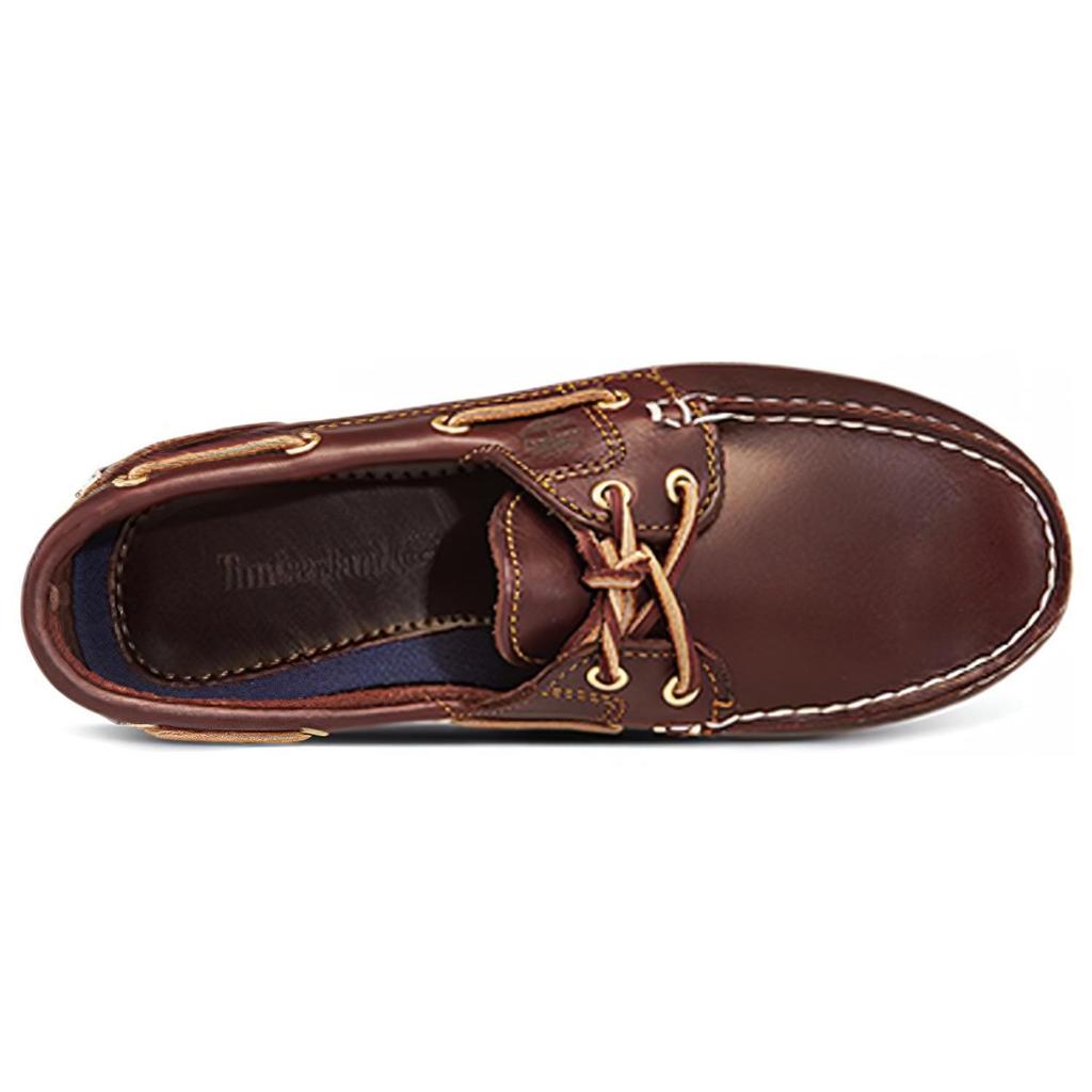 Timberland Top Layer Cowhide Slip-Resistant Durable Low-Top Boat Shoes Women Sneakers Brown 72333W