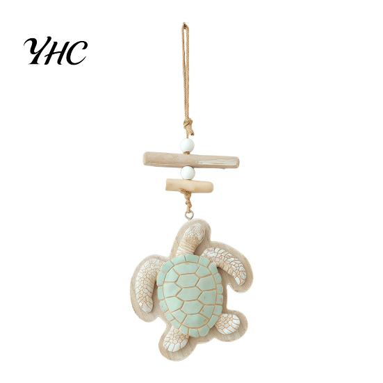 Ocean Style Wall Accent Lighted Wooden Sea Turtle Decor, Beachy Decor with Warm LEDs, Bathroom Beach Luminous Coastal Nautical Hanging for Balcony