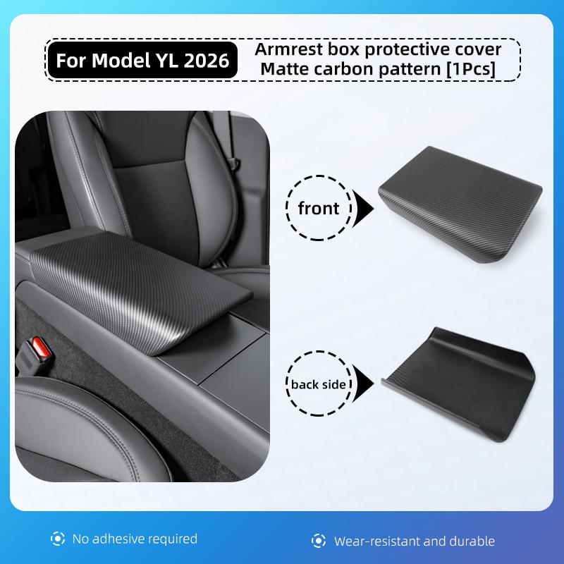 Car Center Console Armrest Pad For Tesla Model YL 2026 6 seats Auto Central Armrest Box Cover Anti-Scratch Accessories