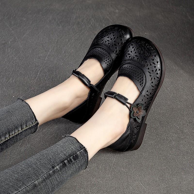 Johnature Неглубокий круглый носок плоская женская обувь повседневная универсальная полая дышащая мягкая подошва обувь