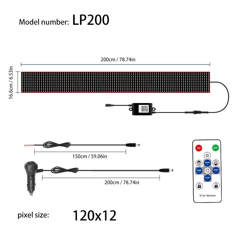 LED Car Soft Screen - Bluetooth APP-Controlled Flexible Window Display: Full-Color Smart Devil's Eye