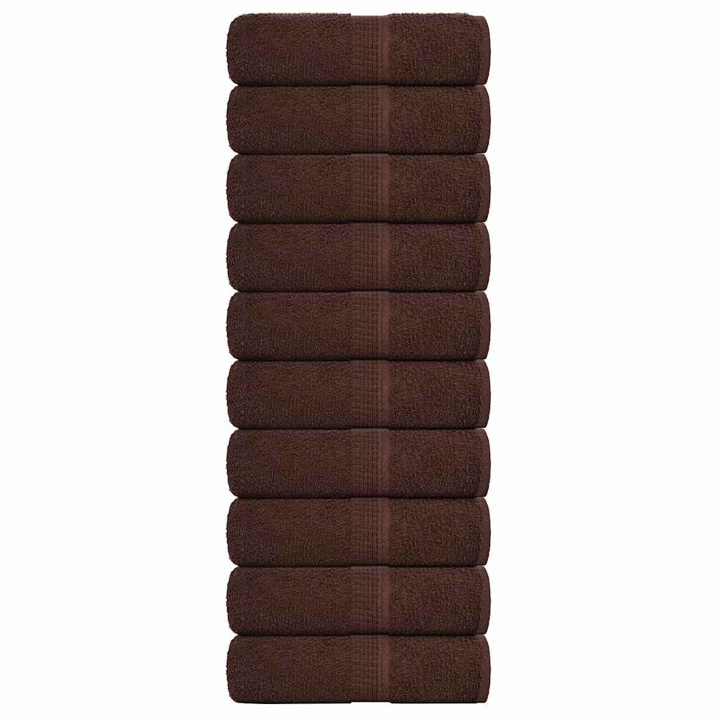 Washcloths FROGN 10 pcs Brown 30x30 cm 360 g m²