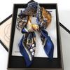 Foulard Carre En Soie a Fleurs Pour Femmes, Chale En Satin, Hijab, Bandeau De Cheveux, Foulard De Luxe, 70x70cm, Bandana
