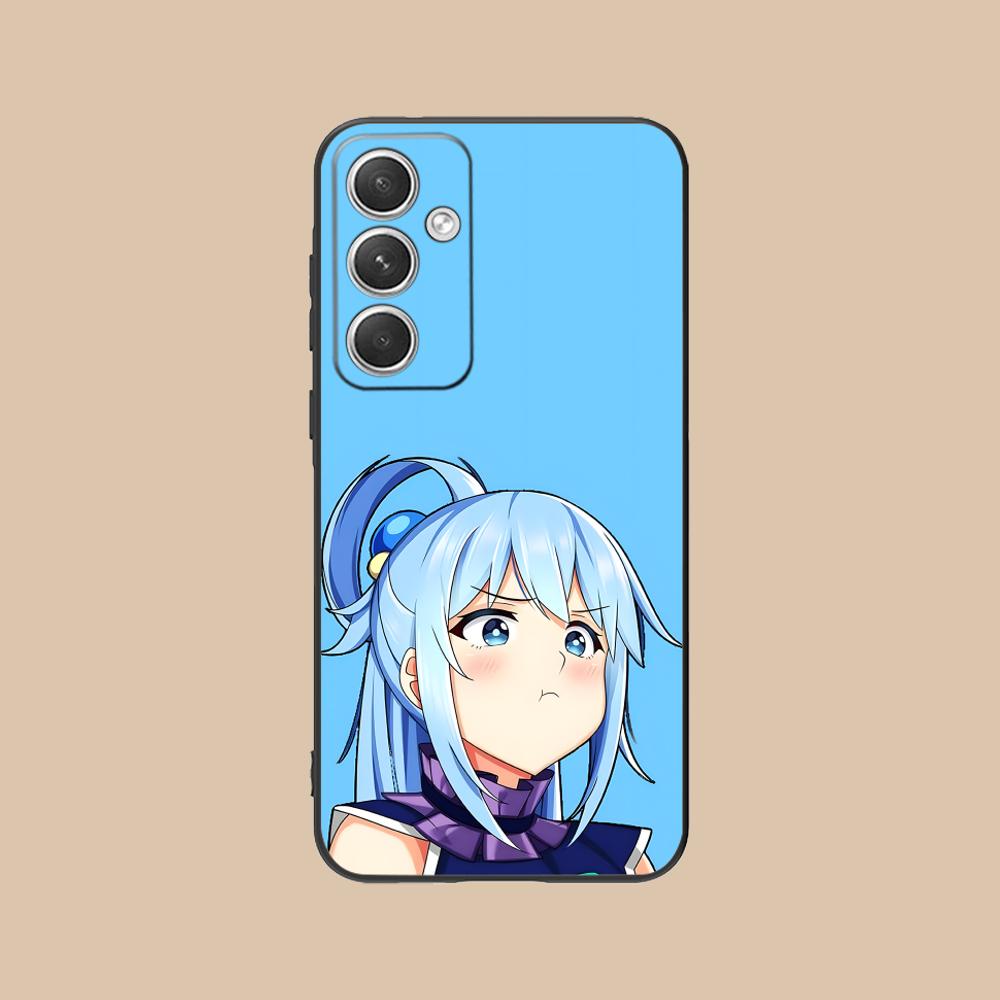 Чехол для мобильного телефона Konosuba Aqua для Samsung Galaxy S25 S24 S23 S22 S21 S20 Note20 Plus FE Ultra Цветной Защитный Роскошный Чехол