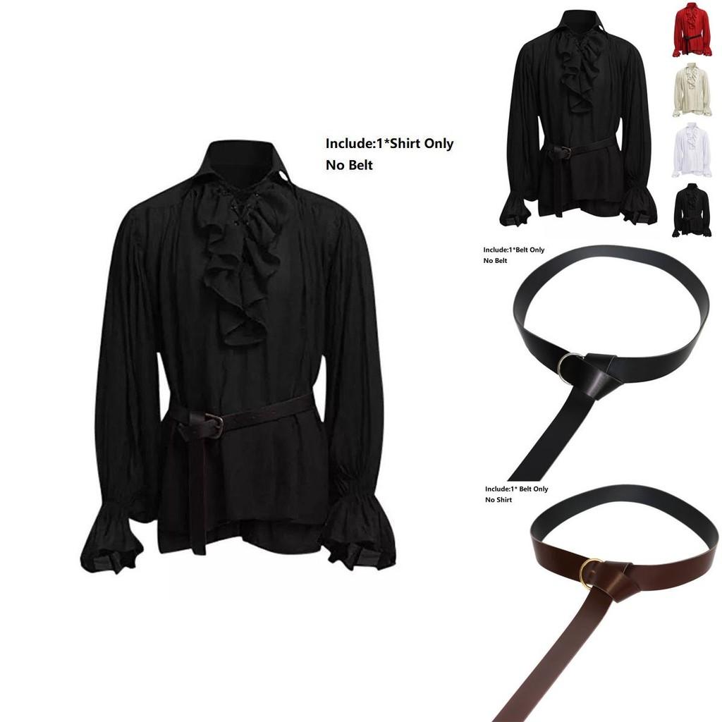 Классическая мужская средневековая рубашка эпохи Возрождения в пиратском стиле с длинным рукавом, стильный дизайн