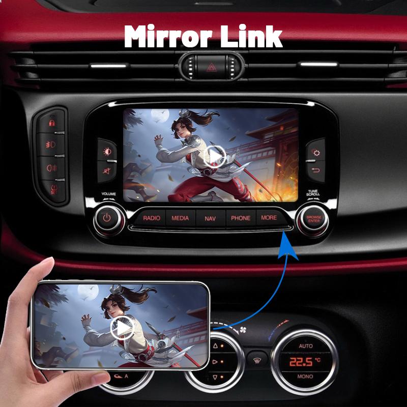 Sinairyu Wireless Carplay Android Auto Retrofit Kit Compatible For Alfa Romeo 2013-2016 Jeep 2013-2018 Mirror-Link