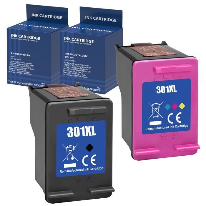 Ink Cartridge - HP - 301XL - Black and Color - 2 Pack - Compatible with Multiple Models