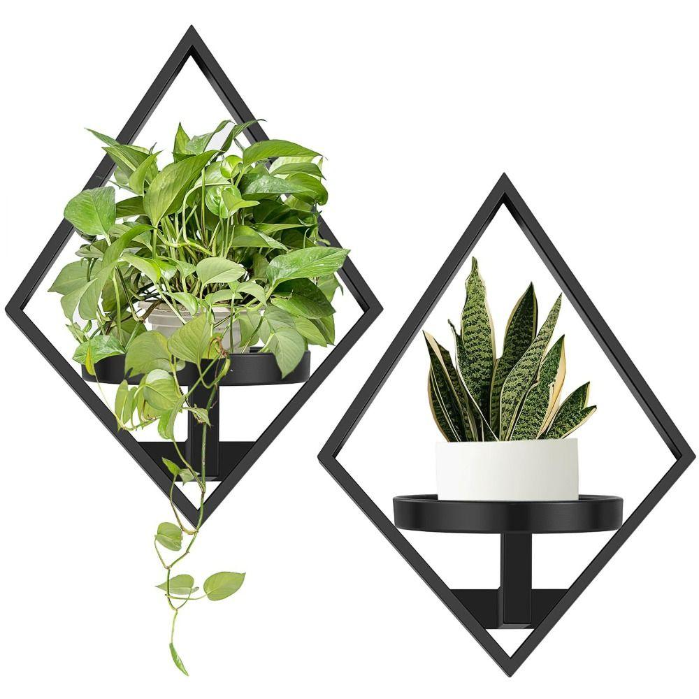 Metal Floating Metal Wall Plant Shelves Easy-Mount Floating Plant Racks Windowsill