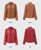 2020 Spring/Autumn Women's Large-Size Stand-Up Collar PU Leather Jacket