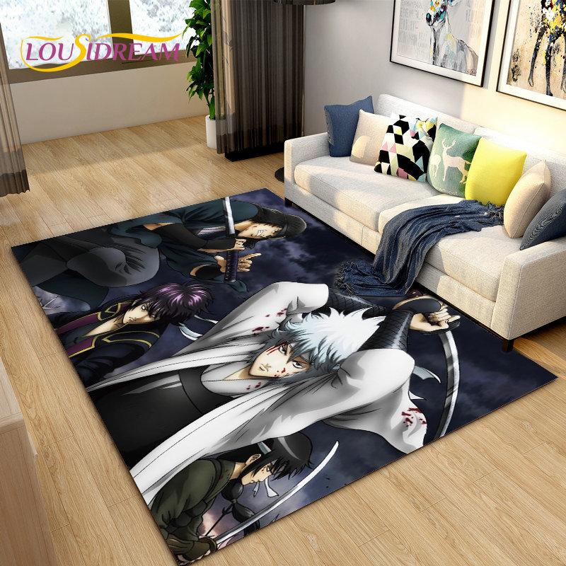 Гинтоки Кагура Гинтама Аниме Ковер, Ковер для гостиной, спальни, дивана, придверный коврик, украшение, детский игровой нескользящий коврик для пола