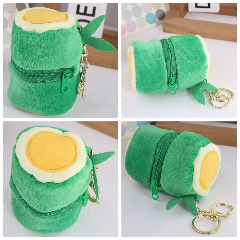 Plush Stuffed Kawaii Animal Pendant Cute Bamboo Tube Panda Keychain Lovely Backpack Decor