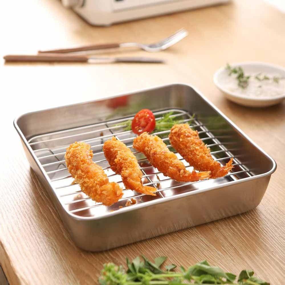 Non-stick Baking Tray Stainless Steel Air Fryer Grilling Rack Roasting Cooking Rack Baking Cooker
