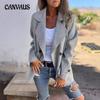 Women's Reversible Tweed Jacket Casual Lapel Long Sleeve Button Jacket