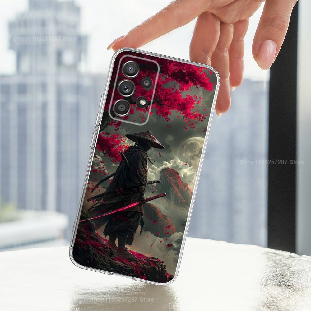 Samurai Art Bushido Case For Samsung A51,30,71,S9,Ultra,Lite,S22,10,20,FE,23,21,PIus,Transparent, Silicone