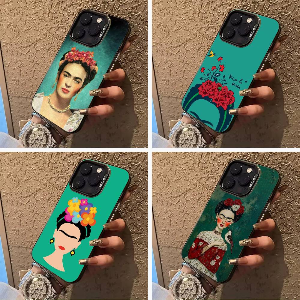 A-Artist F-Frida K-Kahlos Phone Case For IPhone17 16 11 12 13 14 15 16 Pro Max Plus Cover Colored Silver Funda Bumber