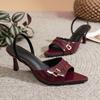 Fashion Pointed Toe Sexy Mid Heels Party Sandals Women 2025 New Gladiator Sexy Sandals Designer Summer Brand Pumps Dress Sandals Women