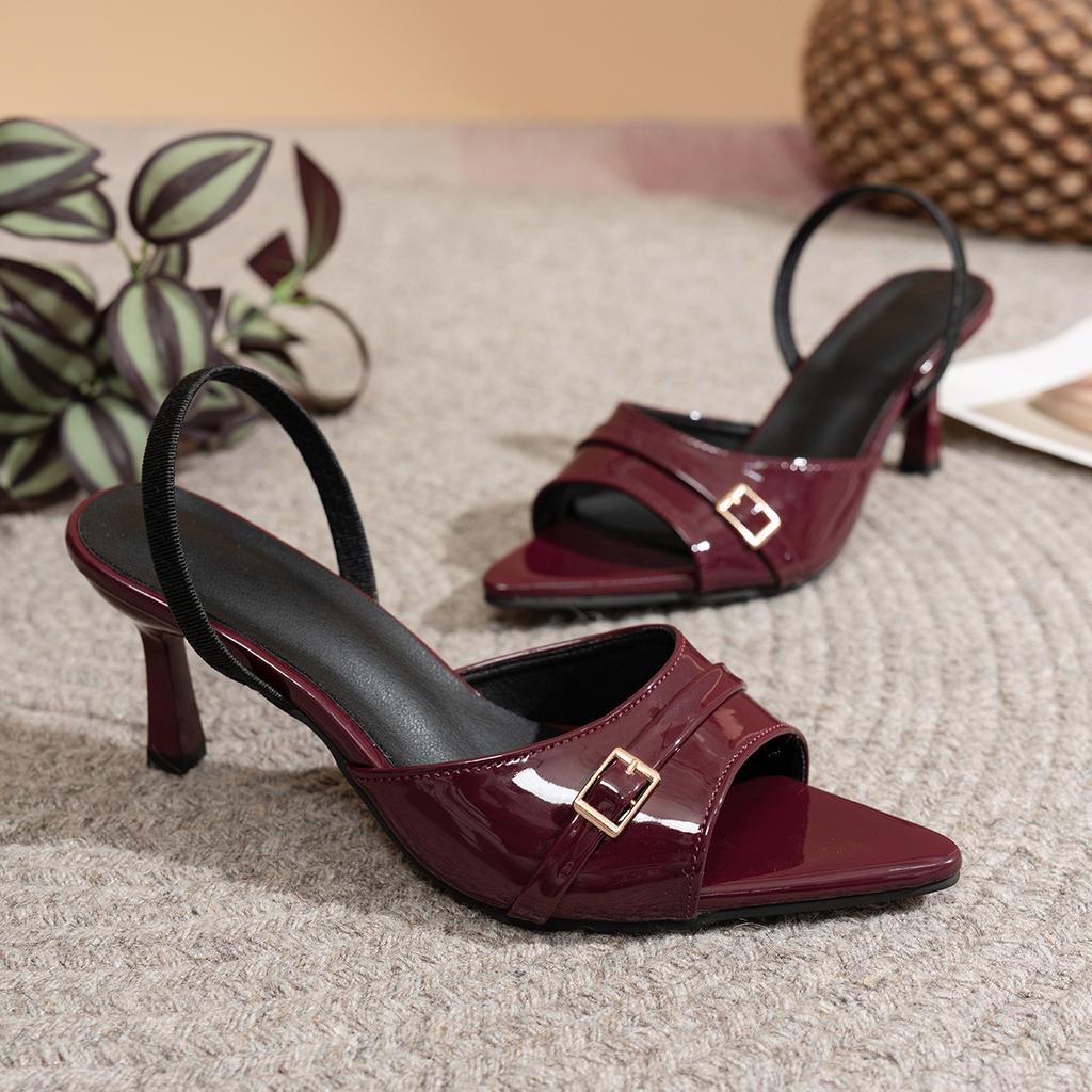 Fashion Pointed Toe Sexy Mid Heels Party Sandals Women 2025 New Gladiator Sexy Sandals Designer Summer Brand Pumps Dress Sandals Women